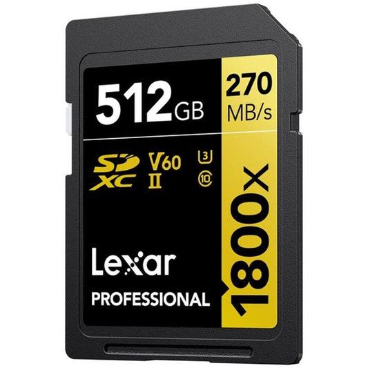 Lexar SDXC Professional 512GB BL 1800X UHS-II V60 Gold (Bulk)