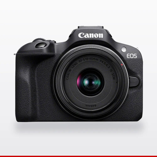 Camara Canon EOS R100 con objetivo RF-S 18-45 mm