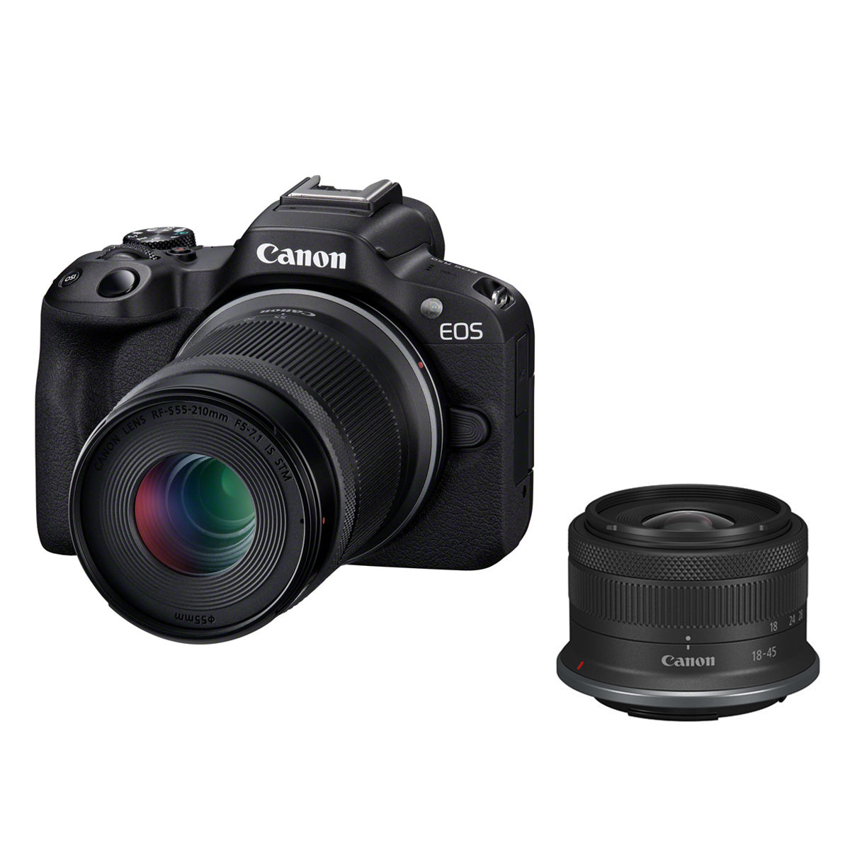 Canon EOS R50 Negra + RF-S 18-45mm y RF-S 55-210mm